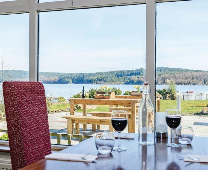Restaurant dining over looking Kielder Water