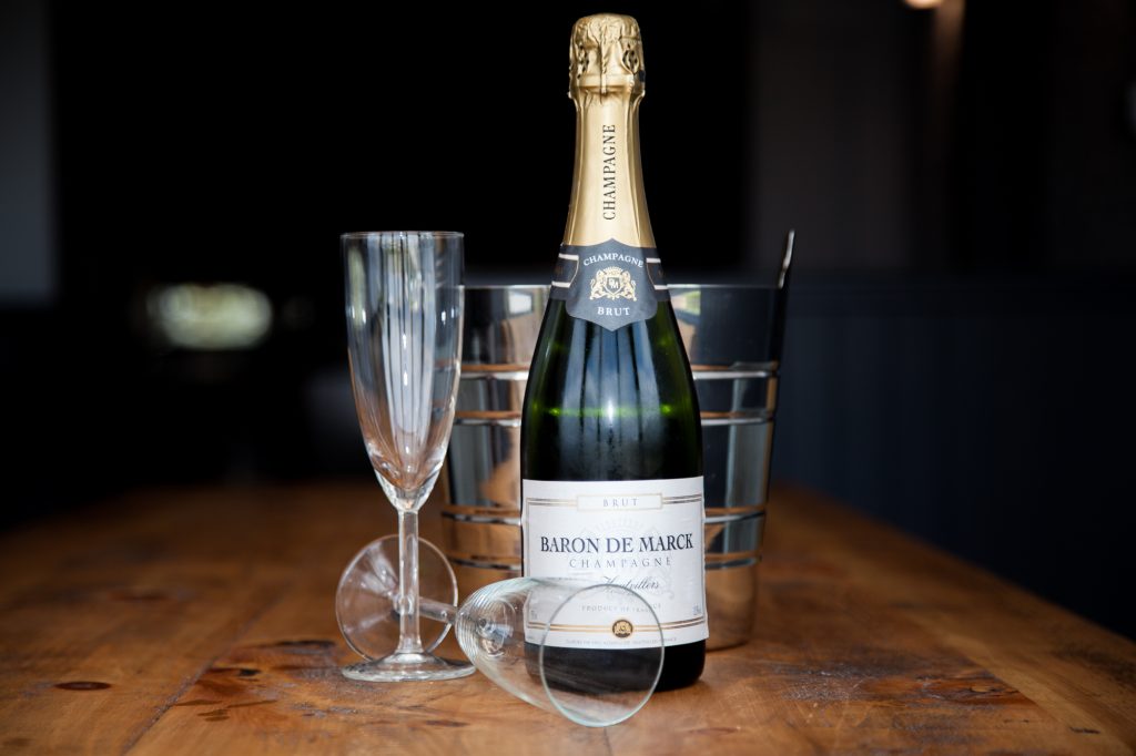 Champagne bottle & glasses